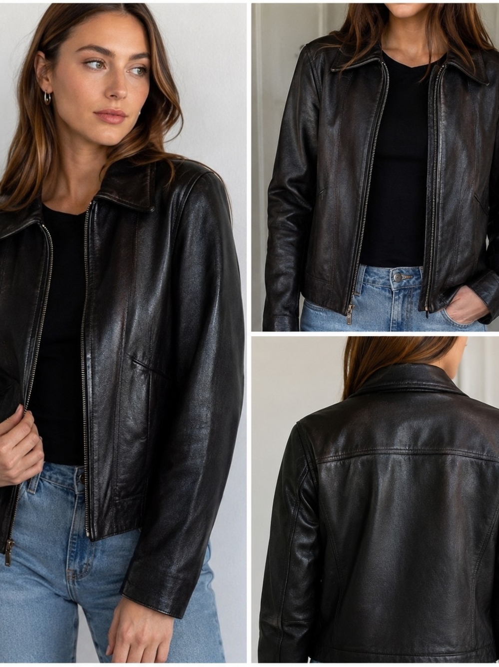 Mossimo Supply Co. Black Leather Zip Jacket